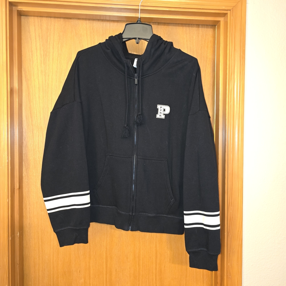 PINK Victoria's Secret Black Zip-Up Hoodie